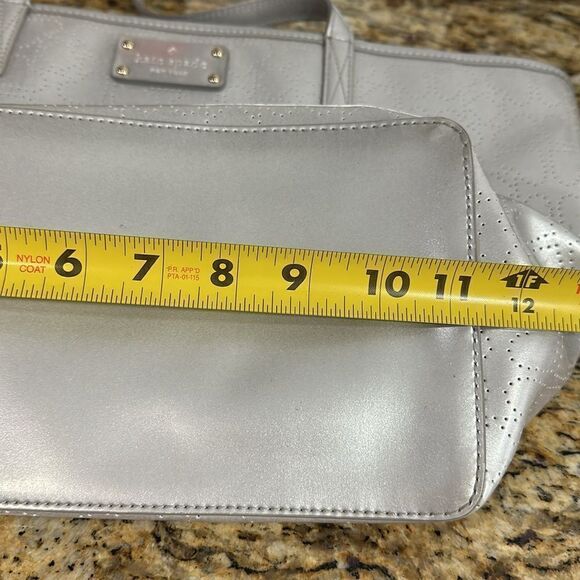 Kate Spade Small Harmony Metallic Tote Bag With Silver Hearts - Picture 11 of 13
